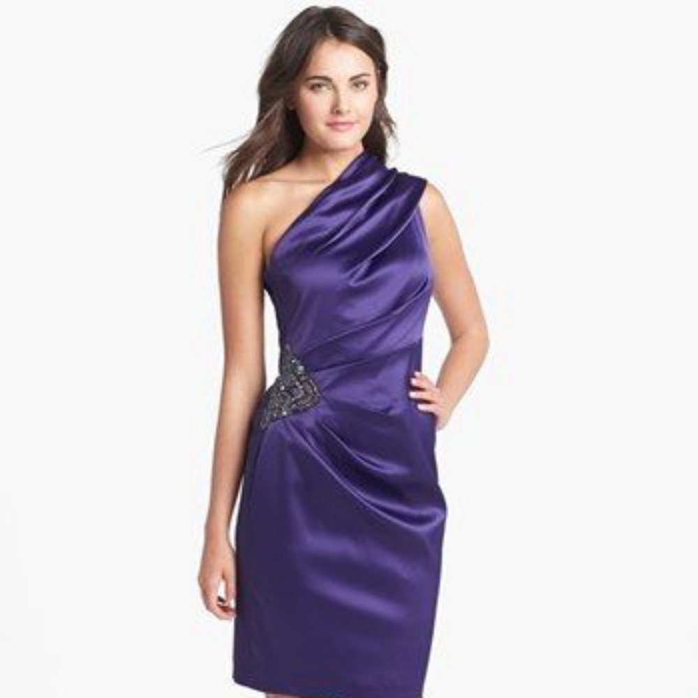 Eliza J Purple One Shoulder Cocktail Dress Size 8